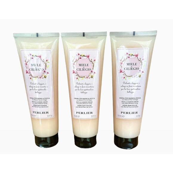 Perlier Other - 3 Tubes- Perlier Cherry Blossom Bath & Shower Cream 8.4 oz New